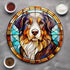 Bernese Mountain Dog Circular Glass Suncatcher Worktop Saver